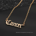 Women Jewelry Gift Vintage Stainless Steel Horoscope Zodiac Sign Letter Pendant Chain Necklace